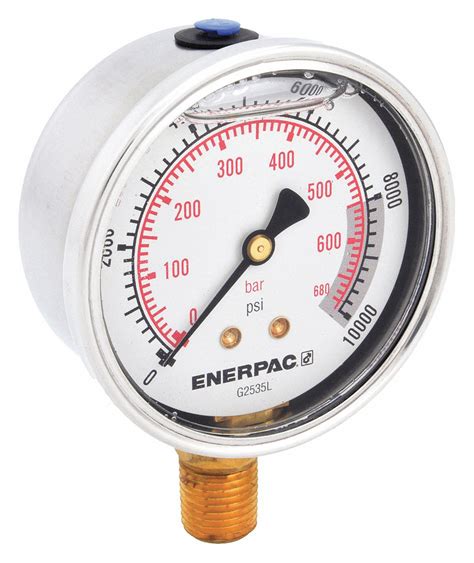 ENERPAC, 0 to 10,000 psi psi, 2 1/2 in Dial, Hydraulic Cylinder ...