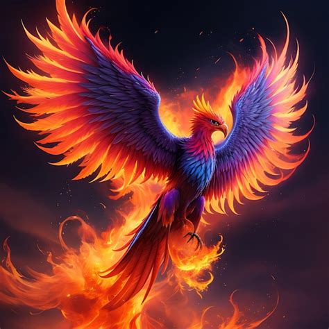 Premium Photo | Phoenix rising from the ashes bright