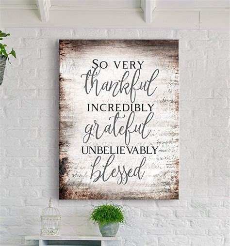 Sense of Art| So Very Thankful V13 |Blessed Sign|Quotes Wall Art|Religious Wall Decor|Rustic ...