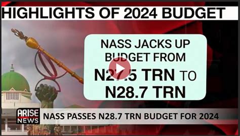 Nigeria's Parliament Passes 2024 Appropriation Bill of N28.7tn, Increases President's Proposal ...