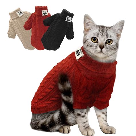 Winter Warm Cat Sweater Kitten Clothes Pet Clothes Sweaters Puppy ...