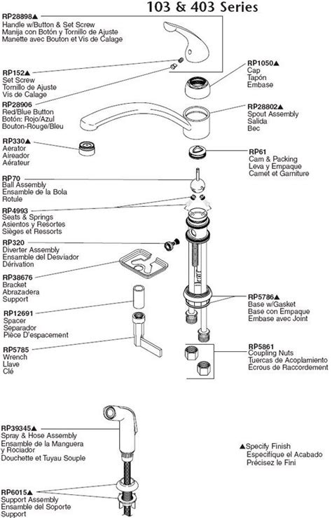 plumbingwarehouse delta kitchen faucet parts model peerless faucet plf ...