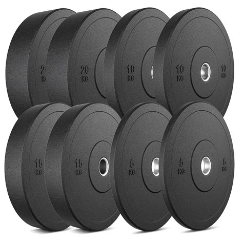 Solid rubber weight plates set - MW-Bumper - 100 kg - Marbo Sport 2 x 5 kg, 2 x 10 kg, 2 x 15 kg ...