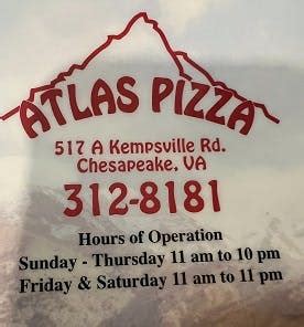 Atlas Pizza - Chesapeake, VA - 517 Kempsville Rd - Hours, Menu, Order