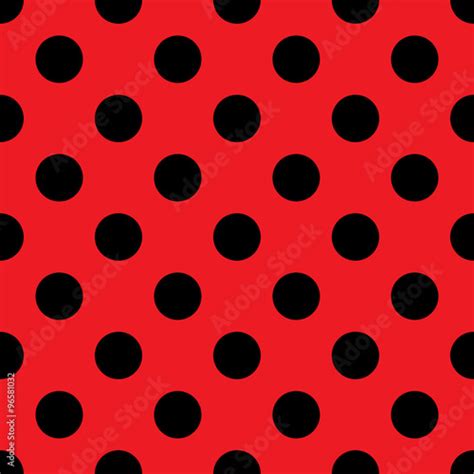 Big Polka Dot seamless pattern. Abstract fashion red and black texture. Casual stylish template ...