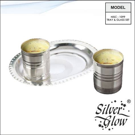 Tray And Glass Set ( Silver Coated ) – Newgenn India