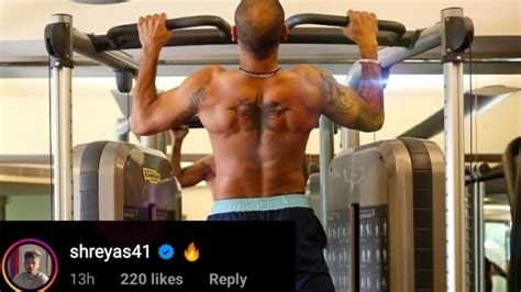 Shikhar Dhawan shares hot workout photo, Shreyas Iyer comments | IWMBuzz