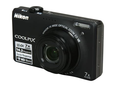 Nikon COOLPIX S6000 Black 14.2 MP 28mm Wide Angle Digital Camera ...