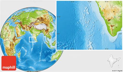 Physical Location Map of Lakshadweep