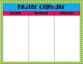 Master Calendar {FREEBIE} by Cheerful Counseling | TPT