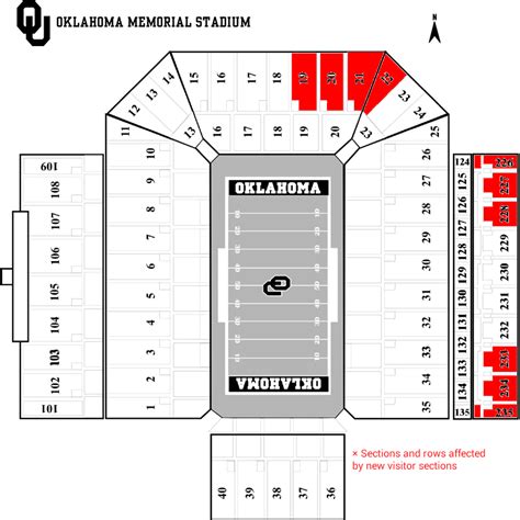 Gaylord Oklahoma Memorial Stadium Seating Chart: A Visual Reference of Charts | Chart Master