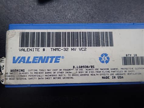 New Valenite Carbide Inserts, M/N: TNMC-32 NV VC2