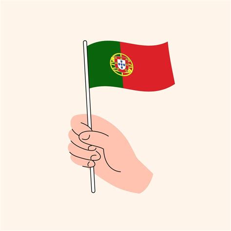 Cartoon Hand Holding Portuguese Flag. Flag of Portugal, Concept ...