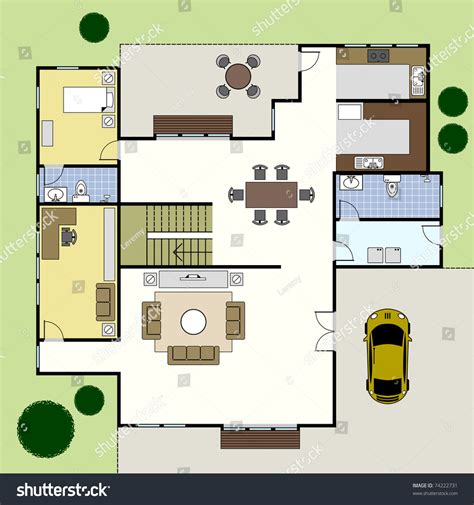 Ground Floor Plan Floorplan House Home Stock Illustration 74222731 | Shutterstock