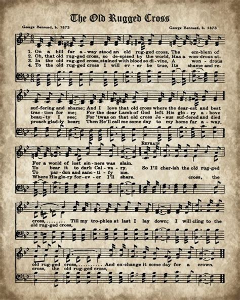 Printable Hymn Book Page - The Old Rugged Cross - Knick of Time