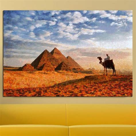 Pyramids of Giza Canvas, Large Art painting, Egypt Poster, Wall art ...