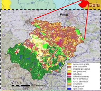 Geographic position of the upper Gera river system and its land use... | Download Scientific Diagram