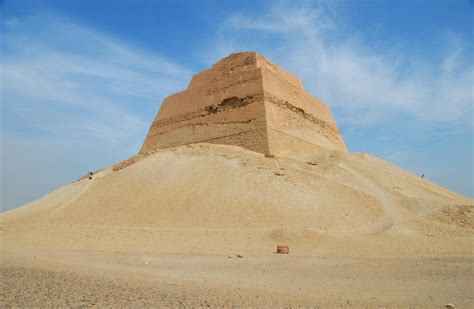 The Pyramid of Sneferu at Meidum. c 2,600 B.C. This is the first of ...