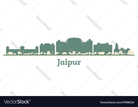 Abstract jaipur india city skyline with color Vector Image