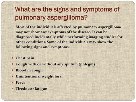 PPT - Pulmonary Aspergilloma: Causes, Symptoms, Daignosis, Prevention and Treatment PowerPoint ...