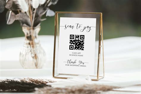 Scan to Pay Sign Template, Small Business Sign, Cash App, Venmo, Paypal, Editable Printable QR ...