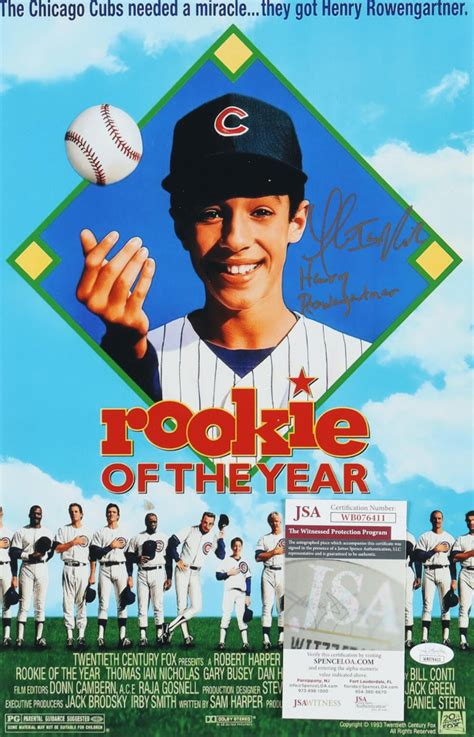 Thomas Ian Nicholas Signed "Rookie of the Year" 11x17 Movie Poster ...