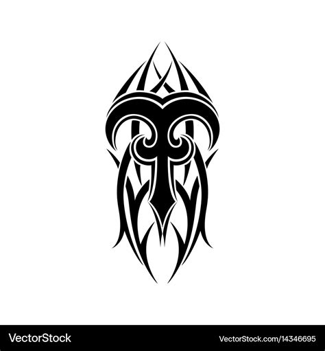 Aries zodiac abstract tribal tattoo design Vector Image