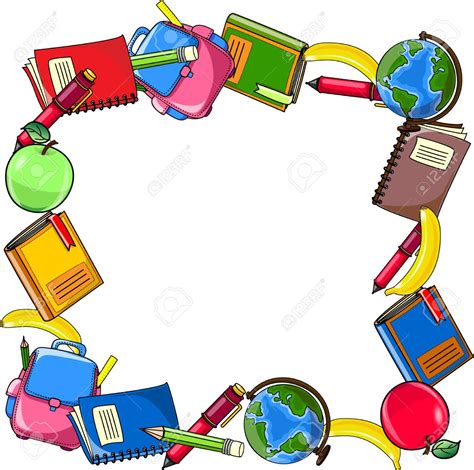 School Supplies Border Clipart | Free download on ClipArtMag