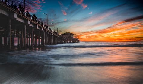 Sunset at Santa Monica Pier, California [OC][6000x3500] : r/SkyPorn