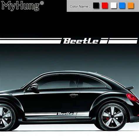 For VW Beetle For Volkswagen Beetle Car Body Sticker Customizable Motorsports Door Auto Stickers ...