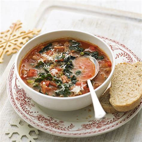 Ham and Borlotti Bean Soup with Red Pepper and Tomato: http://www ...