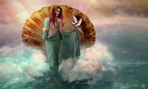 Siren of The Sea, Sirens, water, shell, ocean, magical, Enchanting, softness, HD wallpaper | Peakpx