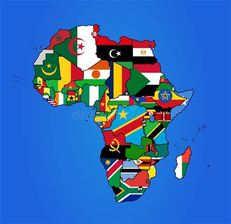 Africa Flag Map stock vector. Illustration of colored - 48905904