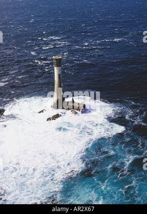 Wolf Rock lighthouse English Channel Cornwall England UK Stock Photo ...