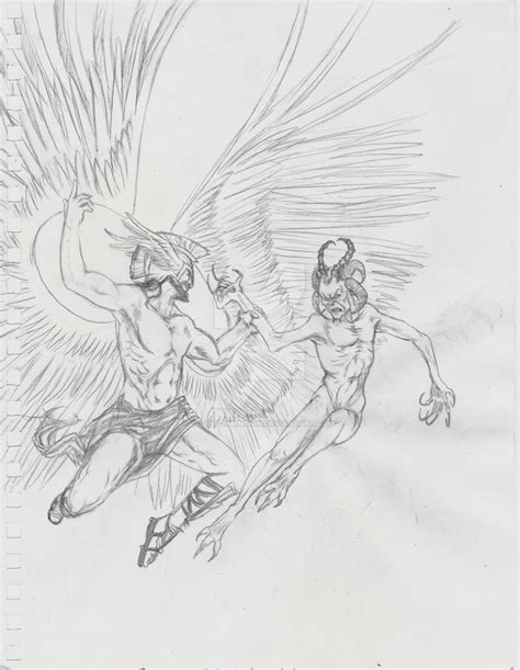 Angel Vs. Demon Sketch by SilentDimension on DeviantArt