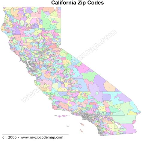 California Zip Code Maps - Free California Zip Code Maps