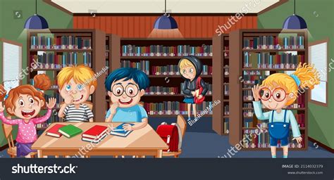 School Library Scene Background Isolated: Over 281 Royalty-Free ...