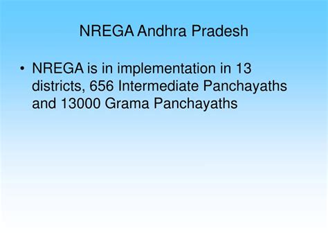 PPT - ANDHRA PRADESH RURAL EMPLOYMENT GUARANTEE SCHEME Under NREGA PowerPoint Presentation - ID ...