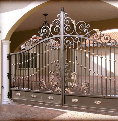 [Hot Item] Beautiful Wrought Iron Entrance Gate for Driveway | Iron ...