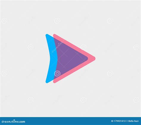 Play Arrow Logo Design with 3 Color Stock Vector - Illustration of apps ...