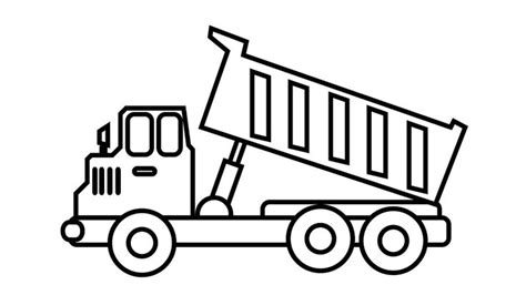 Dump Truck Colouring Pages, Construction Truck Coloring Book For Kids ...