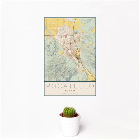 Pocatello - Idaho Map Print in Woodblock — JACE Maps