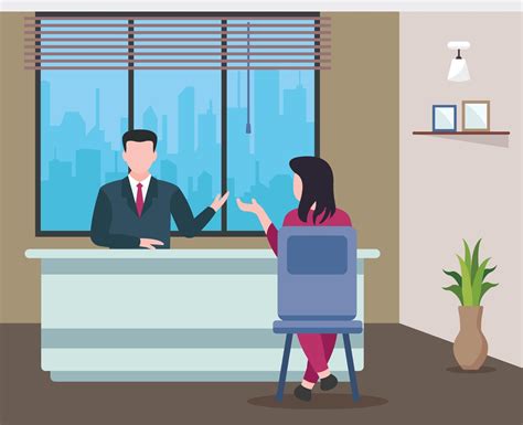 Flat illustration demonstrating office meeting, female and male having discussion 7637090 Vector ...