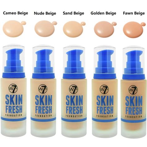 W7 Skin Fresh Foundation (various beige shades to choose) - Colour Zone Cosmetics