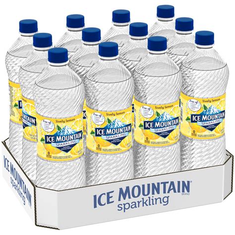 Ice Mountain Sparkling Lively Lemon Water, 33.8 Fl. Oz., 12 Pack - Walmart.com