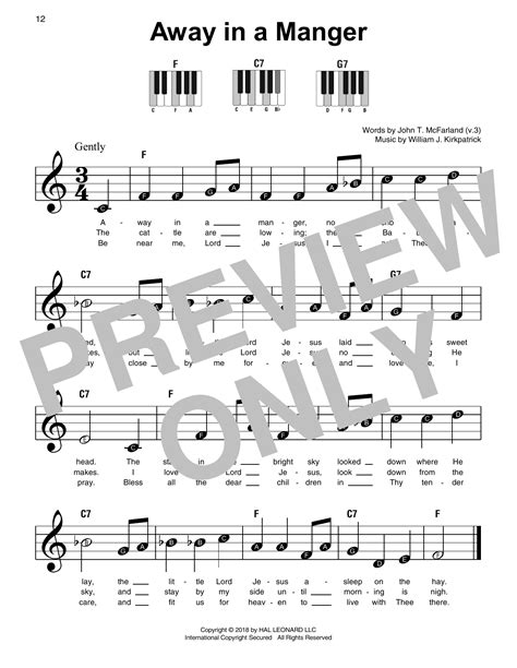 Away In A Manger Sheet Music | Traditional | Super Easy Piano