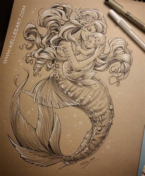 Mother and Baby Mermaid by KelleeArt.deviantart.com on @DeviantArt ...