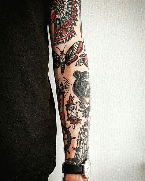 Traditional Tattoo Sleeve | Traditional tattoo sleeve, Best sleeve tattoos, Tattoo sleeve designs