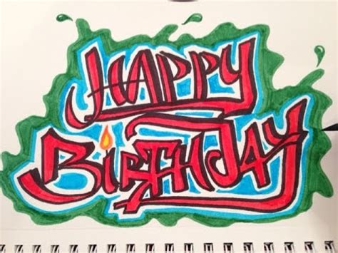 How to Draw Happy Birthday in Graffiti - YouTube