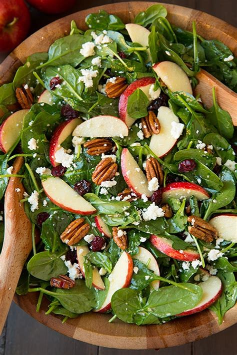 Apple Pecan Feta Spinach Salad with Maple Cider Vinaigrette - Cooking Classy